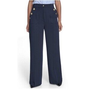 Tommy Hilfiger Womens Military Style Button Front Twill Sailor Pants Size 10